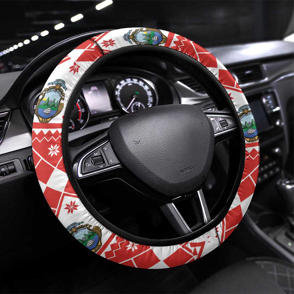 Costa Rica Christmas Steering Wheel Cover Merry Slothmas - Wonder Print Shop