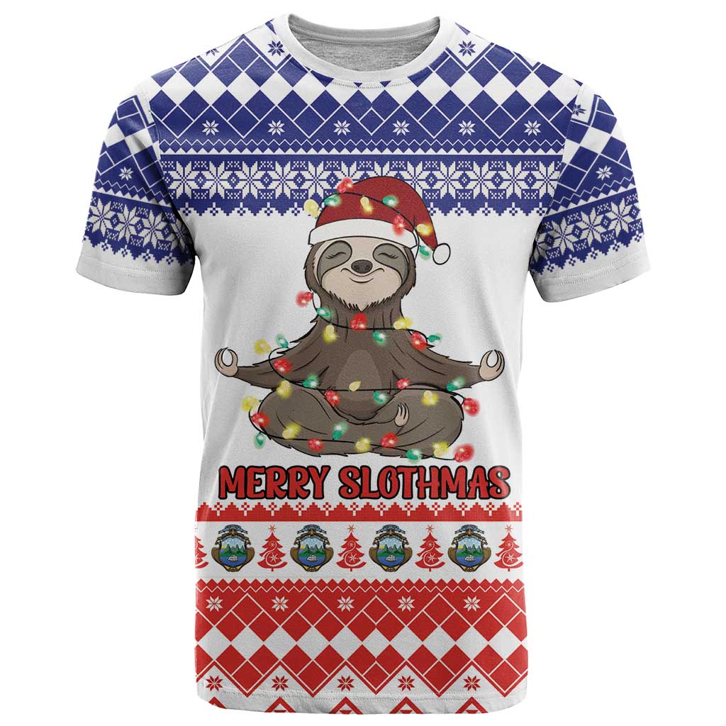 Costa Rica Christmas T Shirt Merry Slothmas - Wonder Print Shop