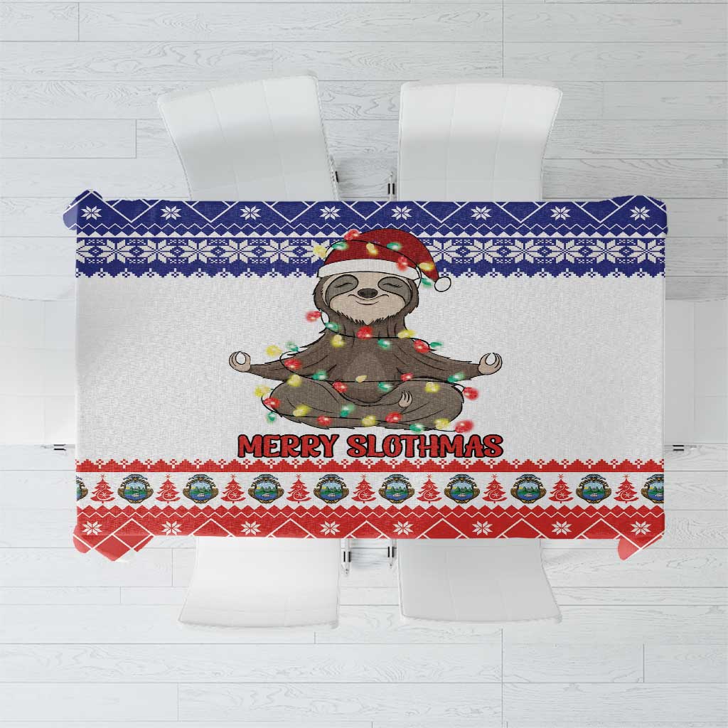 Costa Rica Christmas Tablecloth Merry Slothmas - Wonder Print Shop