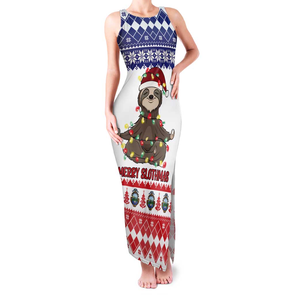 Costa Rica Christmas Tank Maxi Dress Merry Slothmas - Wonder Print Shop