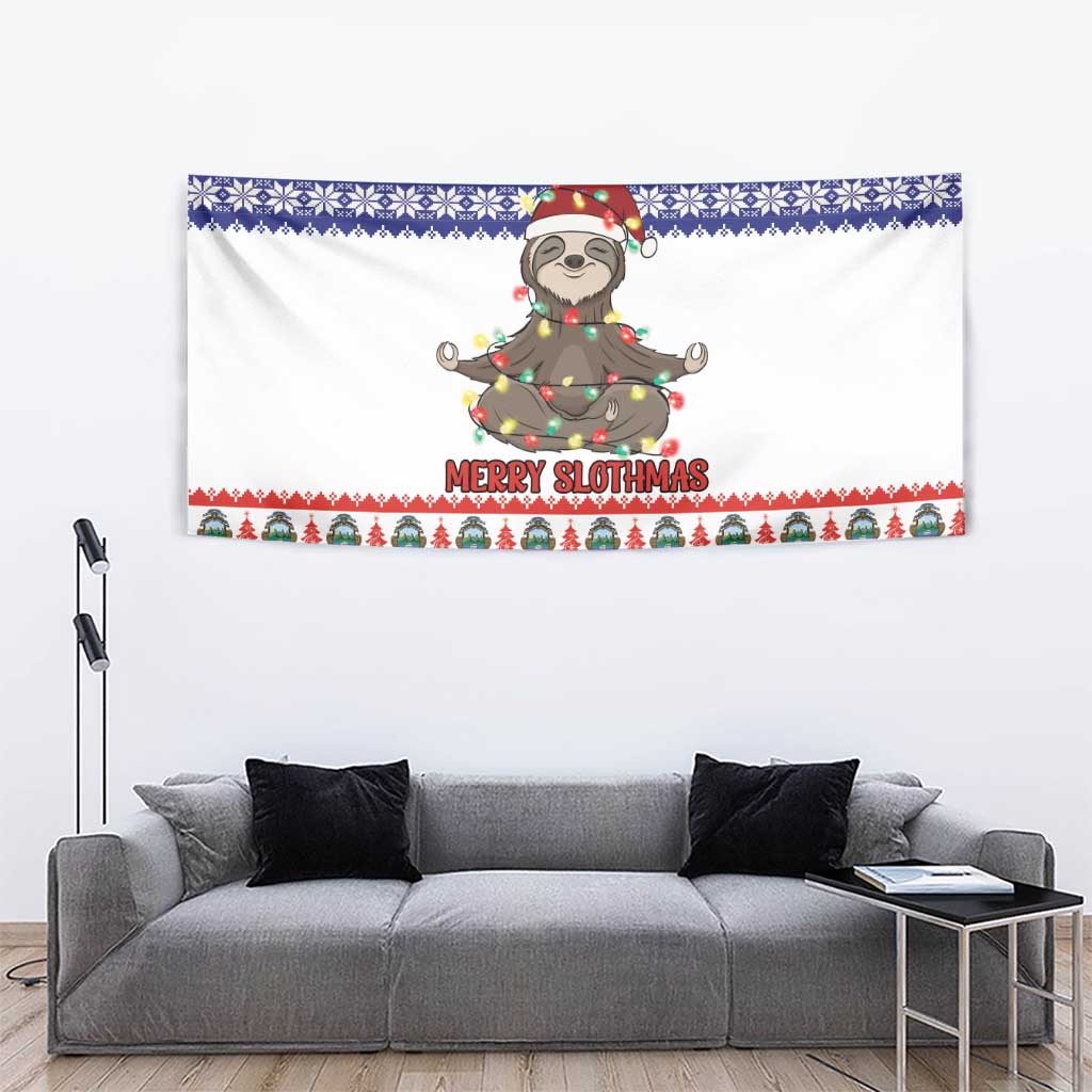 Costa Rica Christmas Tapestry Merry Slothmas - Wonder Print Shop