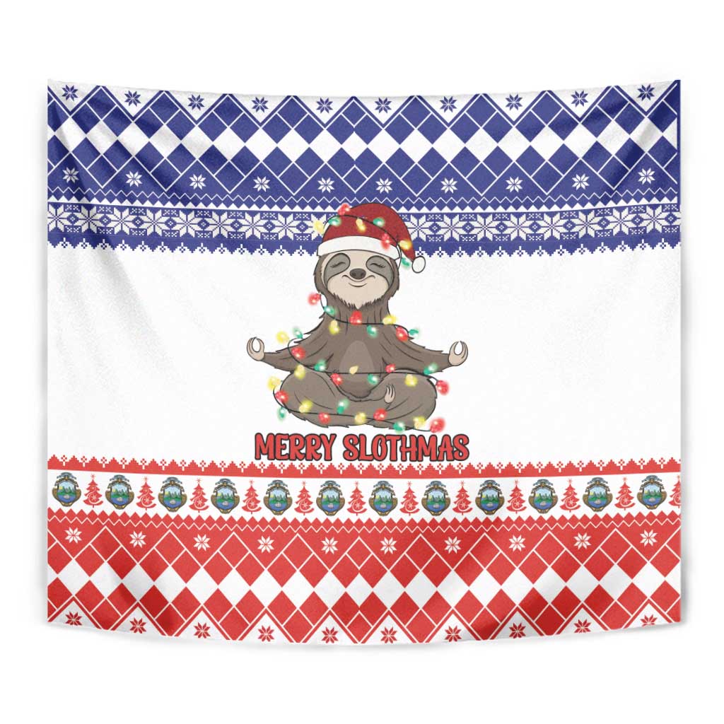 Costa Rica Christmas Tapestry Merry Slothmas - Wonder Print Shop