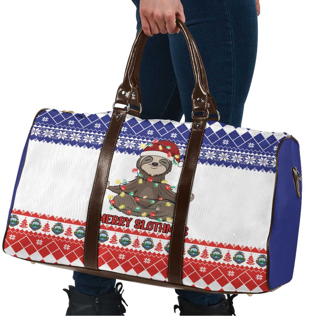 Costa Rica Christmas Travel Bag Merry Slothmas - Wonder Print Shop