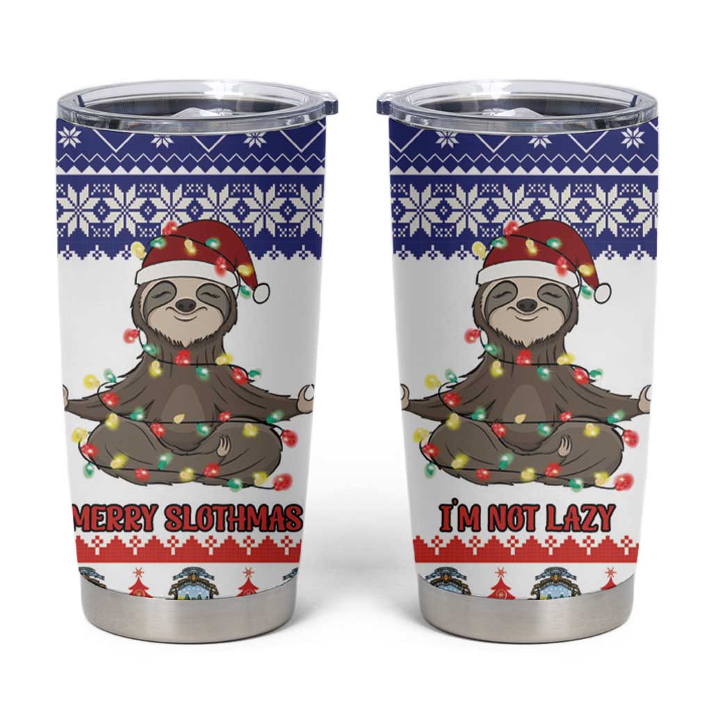 Costa Rica Christmas Tumbler Cup Merry Slothmas - Wonder Print Shop