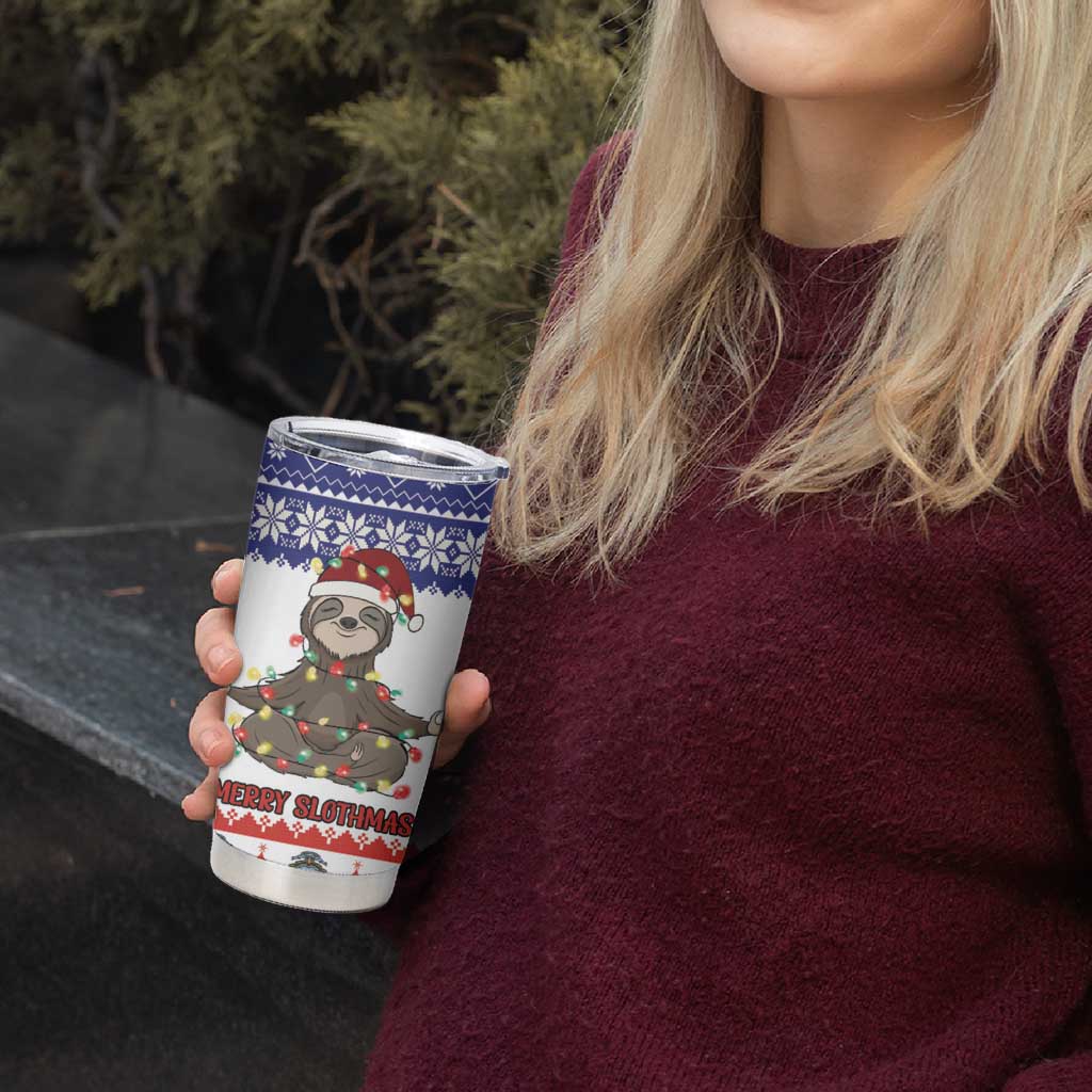 Costa Rica Christmas Tumbler Cup Merry Slothmas - Wonder Print Shop