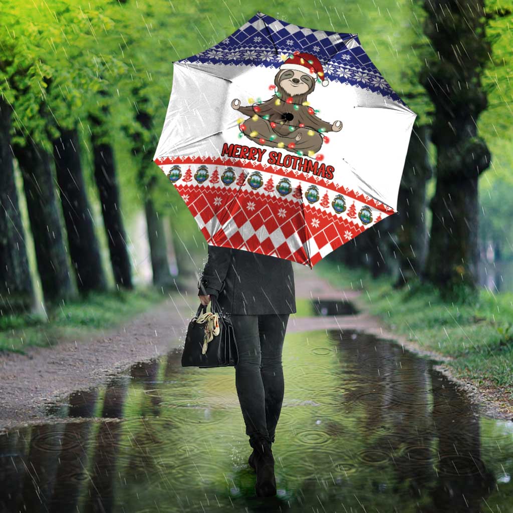 Costa Rica Christmas Umbrella Merry Slothmas - Wonder Print Shop
