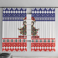 Costa Rica Christmas Window Curtain Merry Slothmas - Wonder Print Shop