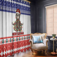 Costa Rica Christmas Window Curtain Merry Slothmas - Wonder Print Shop