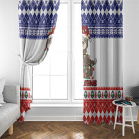 Costa Rica Christmas Window Curtain Merry Slothmas - Wonder Print Shop