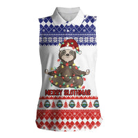 Costa Rica Christmas Women Sleeveless Polo Shirt Merry Slothmas - Wonder Print Shop