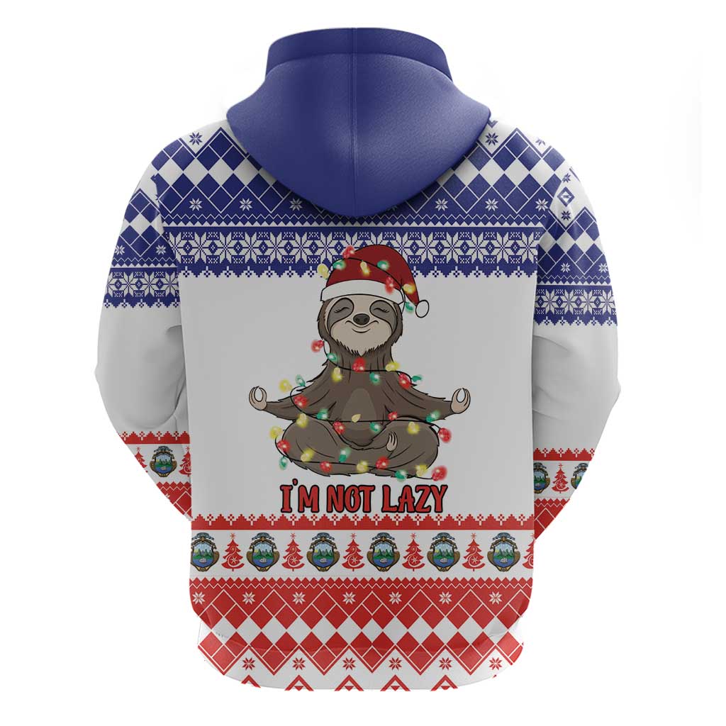 Costa Rica Christmas Zip Hoodie Merry Slothmas - Wonder Print Shop