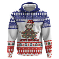 Costa Rica Christmas Zip Hoodie Merry Slothmas - Wonder Print Shop