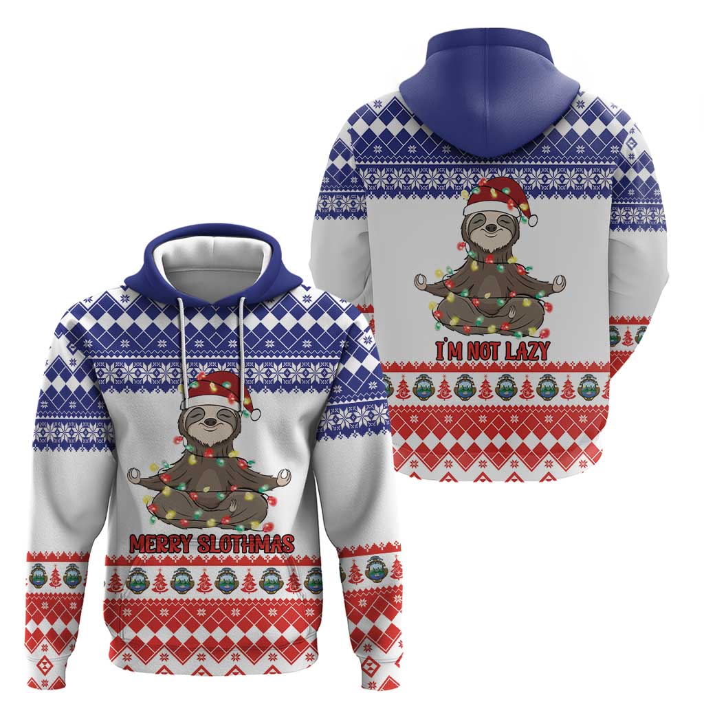 Costa Rica Christmas Zip Hoodie Merry Slothmas - Wonder Print Shop