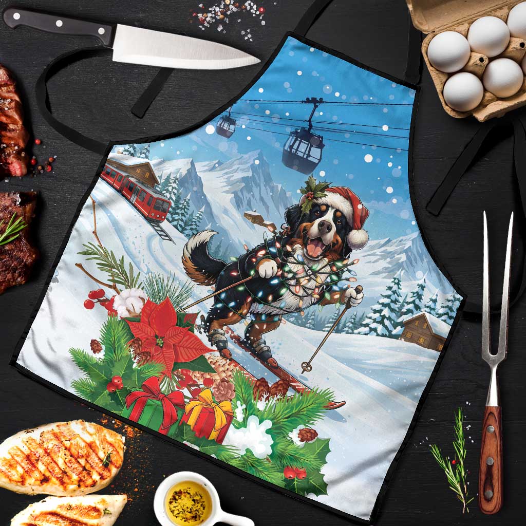 Switzerland Christmas Apron Merry Swissmas Bernese Mountain Dog - Wonder Print Shop