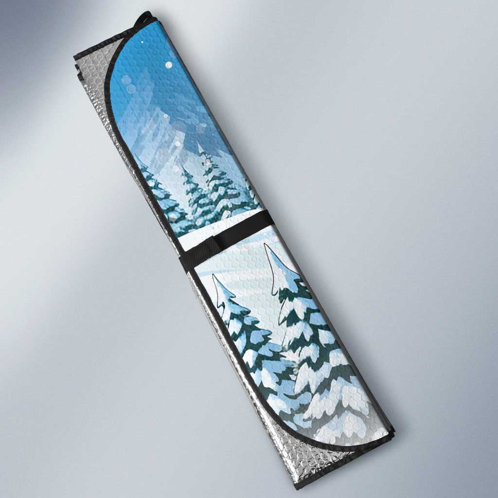 Switzerland Christmas Auto Sun Shade Merry Swissmas Bernese Mountain Dog - Wonder Print Shop