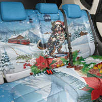 Switzerland Christmas Back Car Seat Cover Merry Swissmas Bernese Mountain Dog - Wonder Print Shop