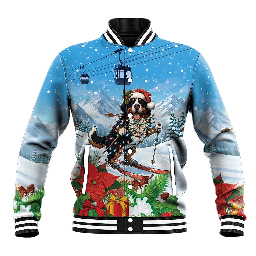 Switzerland Christmas Baseball Jacket Merry Swissmas Bernese Mountain Dog - Wonder Print Shop