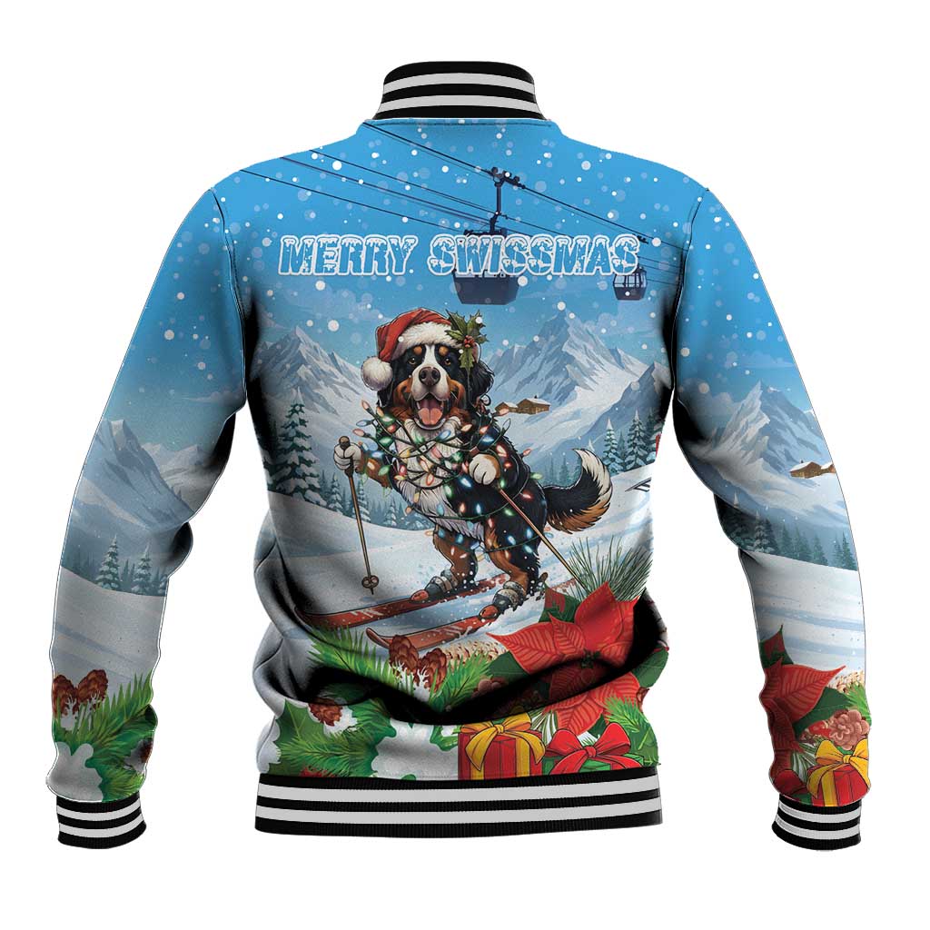 Switzerland Christmas Baseball Jacket Merry Swissmas Bernese Mountain Dog - Wonder Print Shop