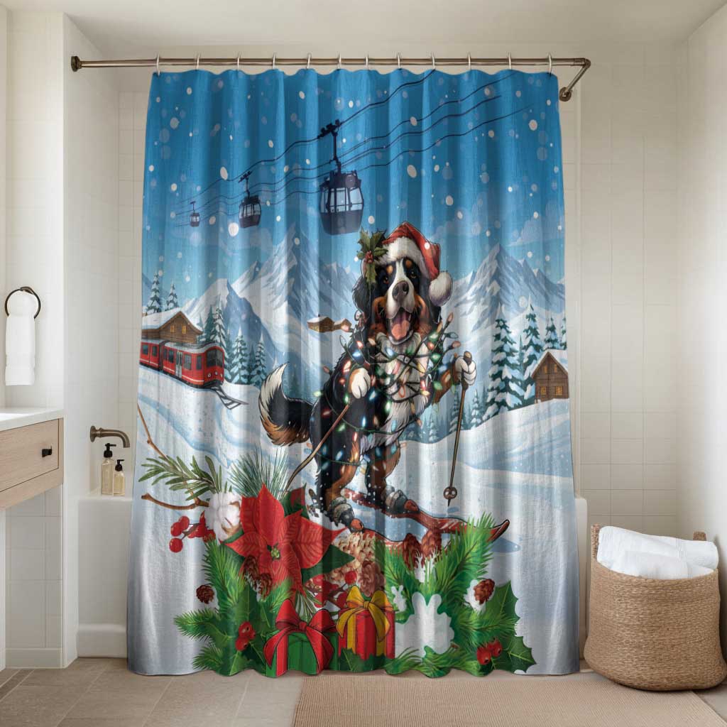 Switzerland Christmas Bathroom Set Merry Swissmas Bernese Mountain Dog - Wonder Print Shop