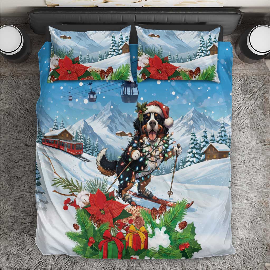 Switzerland Christmas Bedding Set Merry Swissmas Bernese Mountain Dog - Wonder Print Shop
