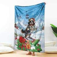 Switzerland Christmas Blanket Merry Swissmas Bernese Mountain Dog - Wonder Print Shop