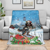 Switzerland Christmas Blanket Merry Swissmas Bernese Mountain Dog - Wonder Print Shop