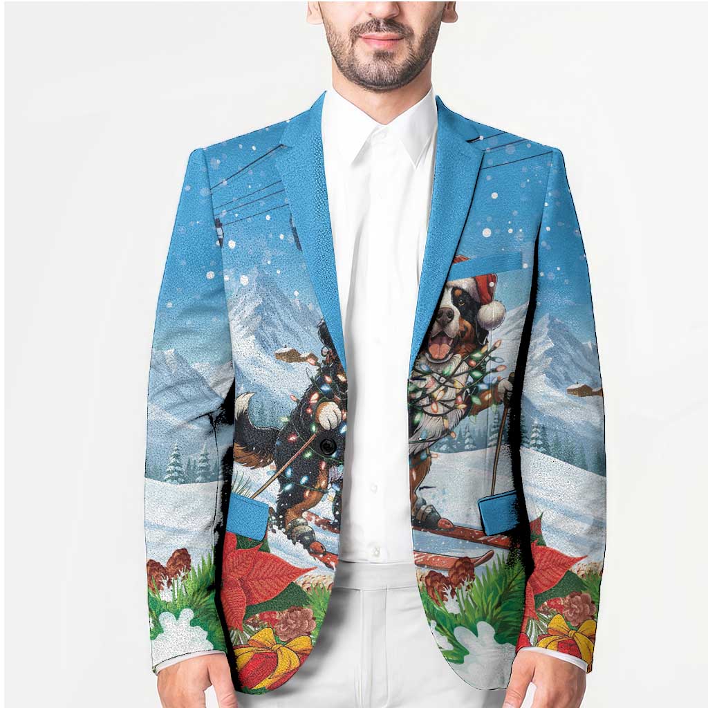Switzerland Christmas Blazer Merry Swissmas Bernese Mountain Dog - Wonder Print Shop