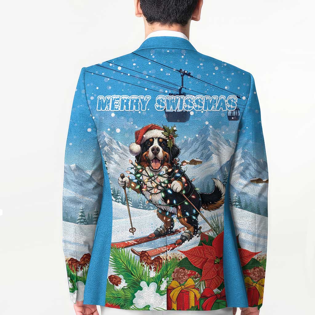 Switzerland Christmas Blazer Merry Swissmas Bernese Mountain Dog - Wonder Print Shop