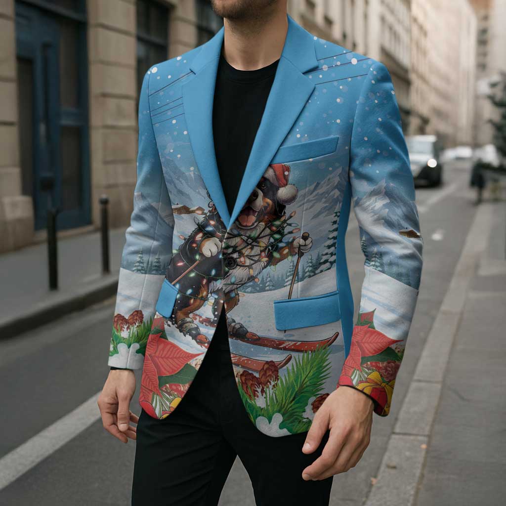 Switzerland Christmas Blazer Merry Swissmas Bernese Mountain Dog - Wonder Print Shop