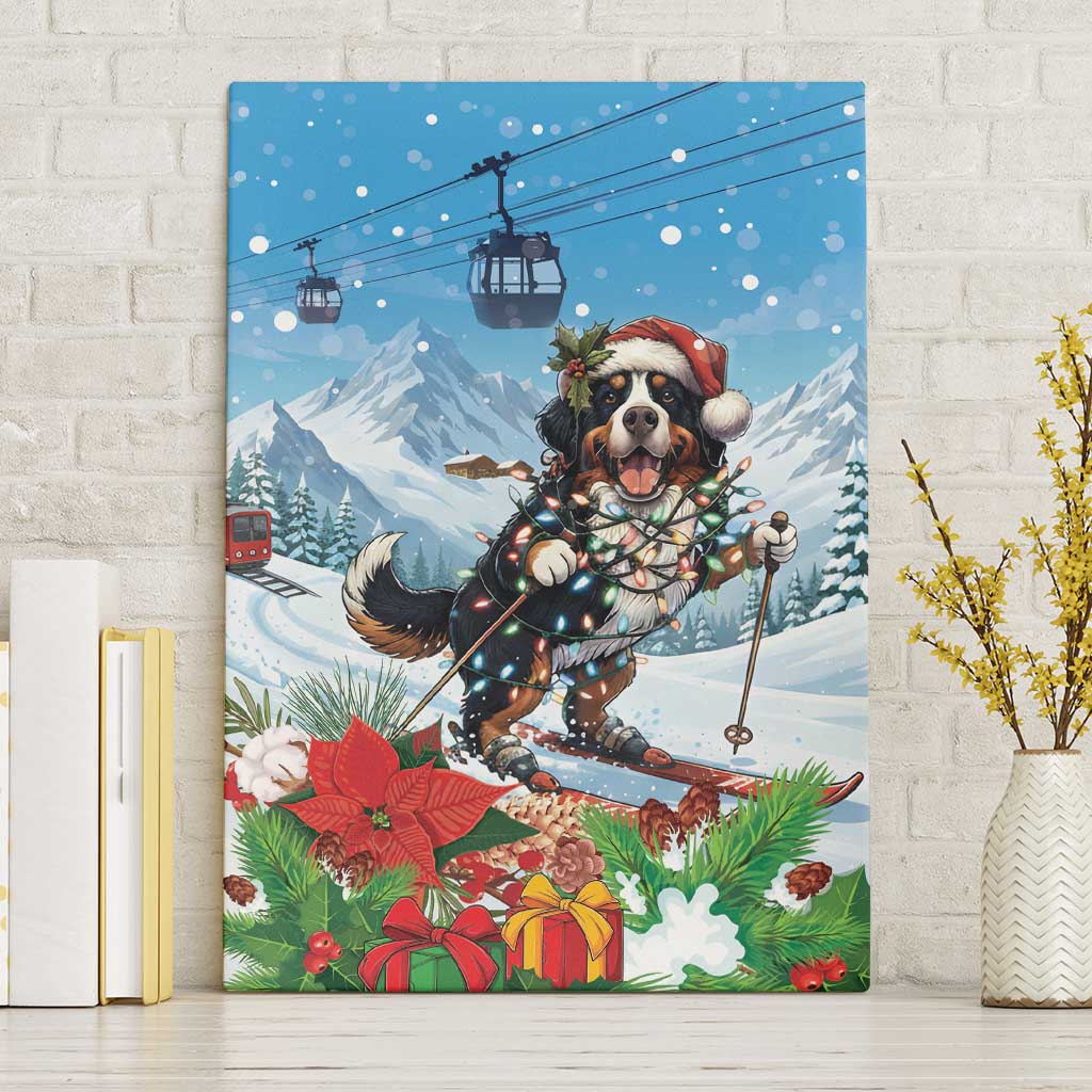 Switzerland Christmas Canvas Wall Art Merry Swissmas Bernese Mountain Dog - Wonder Print Shop