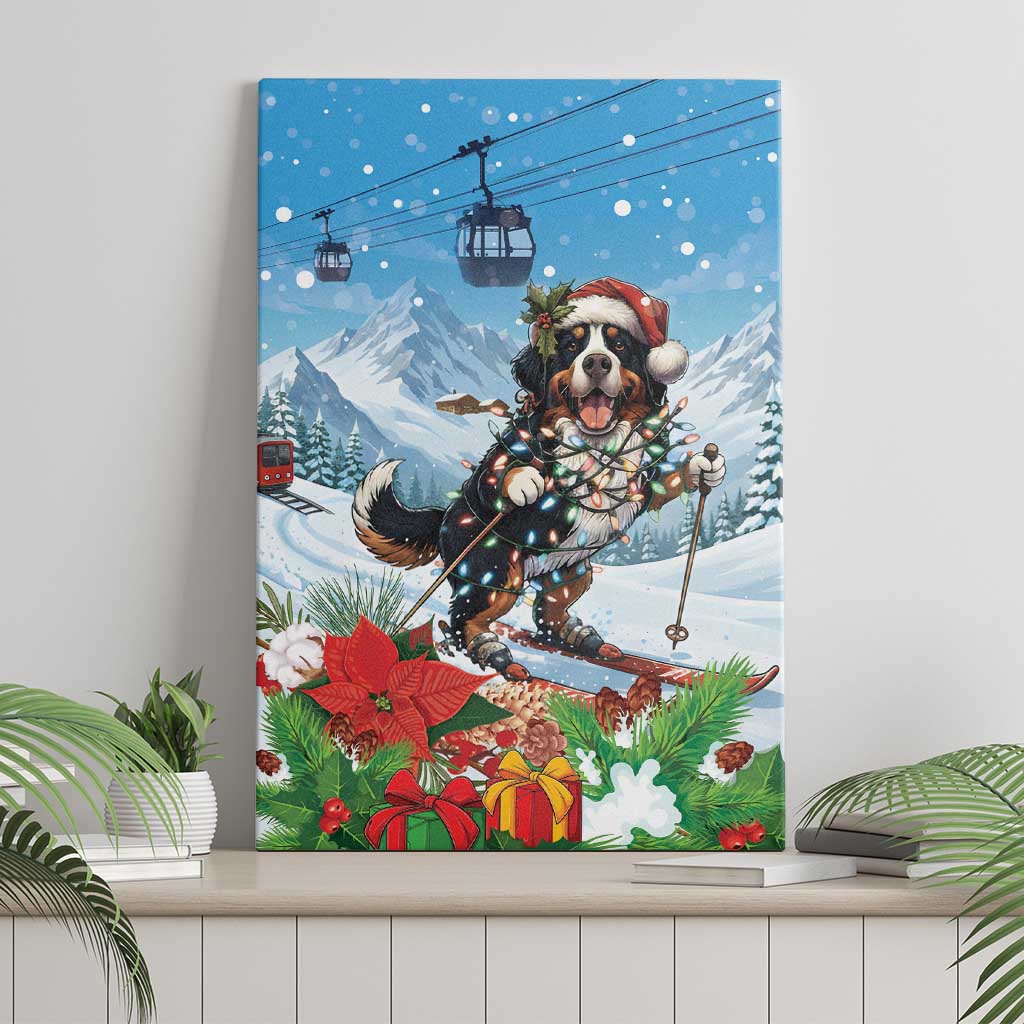 Switzerland Christmas Canvas Wall Art Merry Swissmas Bernese Mountain Dog - Wonder Print Shop