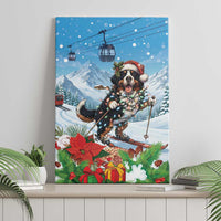 Switzerland Christmas Canvas Wall Art Merry Swissmas Bernese Mountain Dog - Wonder Print Shop
