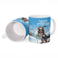 Switzerland Christmas Ceramic Mug Merry Swissmas Bernese Mountain Dog - Wonder Print Shop
