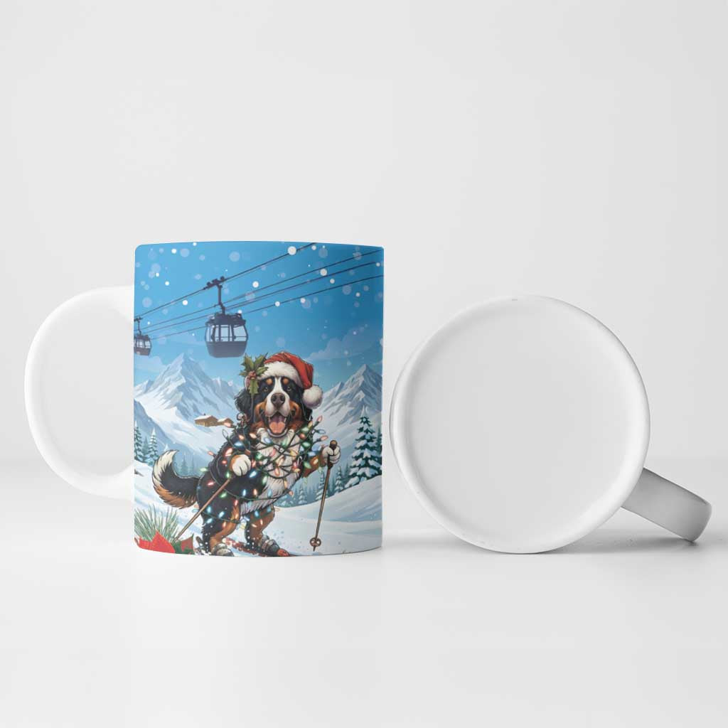 Switzerland Christmas Ceramic Mug Merry Swissmas Bernese Mountain Dog - Wonder Print Shop