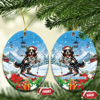 Switzerland Christmas Ceramic Ornament Merry Swissmas Bernese Mountain Dog - Wonder Print Shop