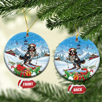 Switzerland Christmas Ceramic Ornament Merry Swissmas Bernese Mountain Dog - Wonder Print Shop