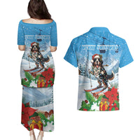 Switzerland Christmas Couples Matching Puletasi and Hawaiian Shirt Merry Swissmas Bernese Mountain Dog - Wonder Print Shop