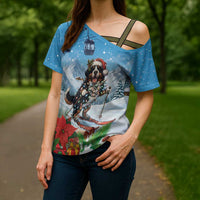 Switzerland Christmas Cross Shoulder Shirt Merry Swissmas Bernese Mountain Dog - Wonder Print Shop