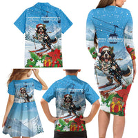 Switzerland Christmas Family Matching Long Sleeve Bodycon Dress and Hawaiian Shirt Merry Swissmas Bernese Mountain Dog - Wonder Print Shop