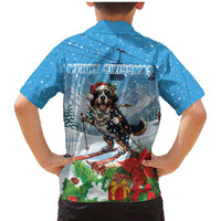 Switzerland Christmas Family Matching Mermaid Dress and Hawaiian Shirt Merry Swissmas Bernese Mountain Dog - Wonder Print Shop
