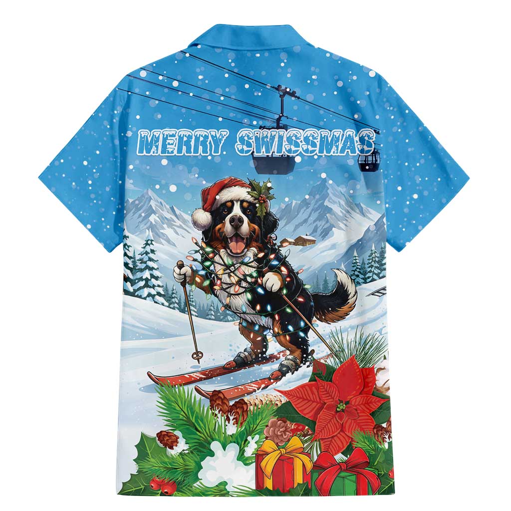 Switzerland Christmas Family Matching Mermaid Dress and Hawaiian Shirt Merry Swissmas Bernese Mountain Dog - Wonder Print Shop