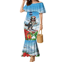 Switzerland Christmas Family Matching Mermaid Dress and Hawaiian Shirt Merry Swissmas Bernese Mountain Dog - Wonder Print Shop