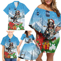 Switzerland Christmas Family Matching Off Shoulder Short Dress and Hawaiian Shirt Merry Swissmas Bernese Mountain Dog - Wonder Print Shop