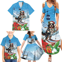 Switzerland Christmas Family Matching Summer Maxi Dress and Hawaiian Shirt Merry Swissmas Bernese Mountain Dog - Wonder Print Shop