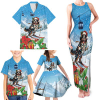 Switzerland Christmas Family Matching Tank Maxi Dress and Hawaiian Shirt Merry Swissmas Bernese Mountain Dog - Wonder Print Shop