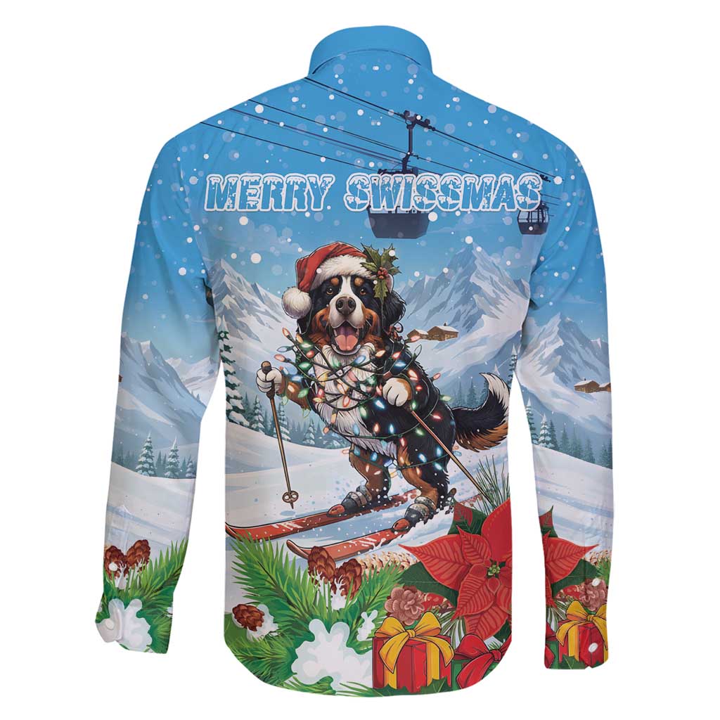 Switzerland Christmas Family Matching Tank Maxi Dress and Hawaiian Shirt Merry Swissmas Bernese Mountain Dog - Wonder Print Shop