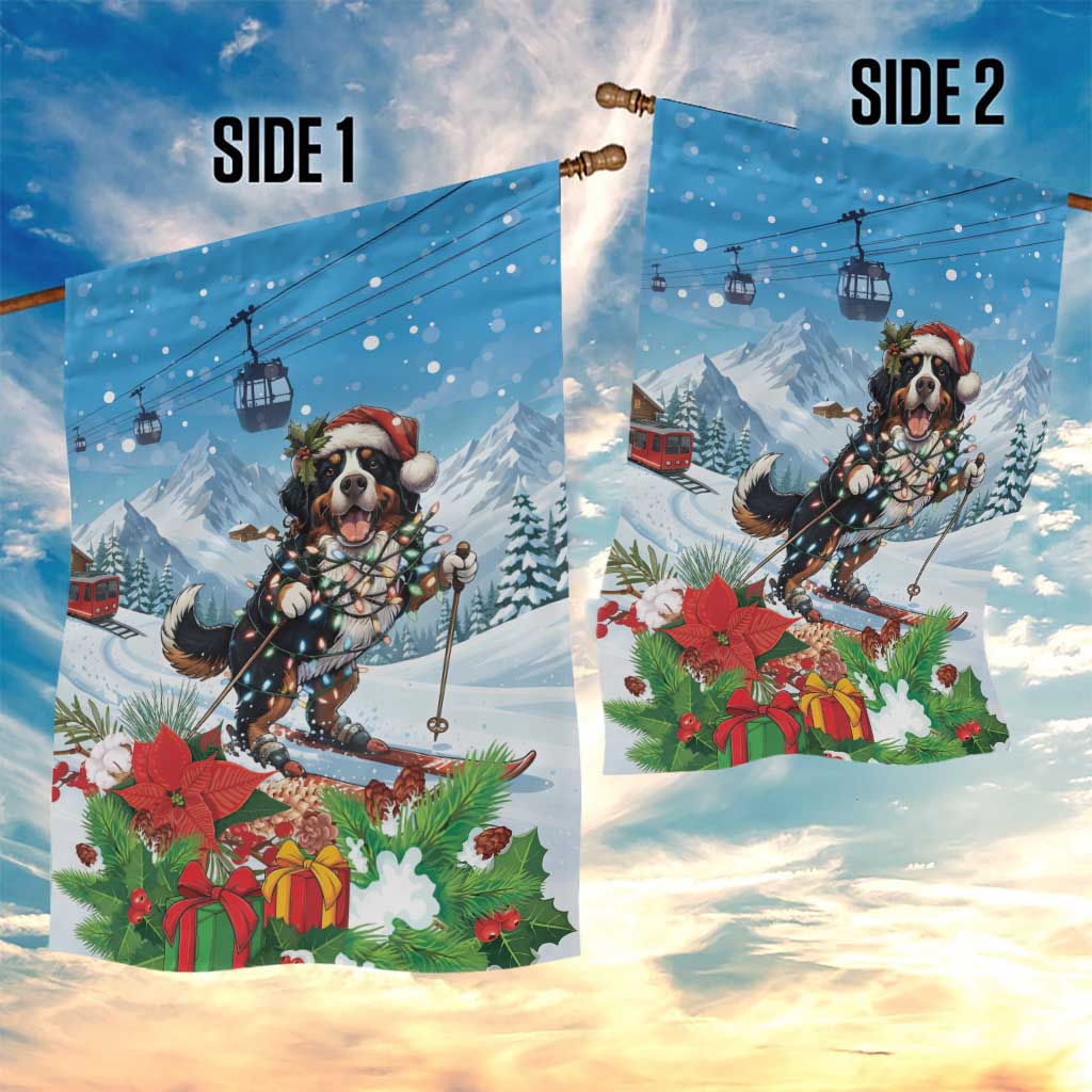 Switzerland Christmas Garden Flag Merry Swissmas Bernese Mountain Dog - Wonder Print Shop