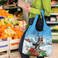 Switzerland Christmas Grocery Bag Merry Swissmas Bernese Mountain Dog - Wonder Print Shop