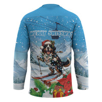 Switzerland Christmas Hockey Jersey Merry Swissmas Bernese Mountain Dog - Wonder Print Shop