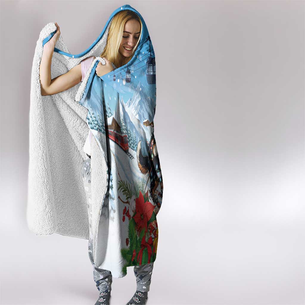Switzerland Christmas Hooded Blanket Merry Swissmas Bernese Mountain Dog - Wonder Print Shop